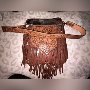 American Darling Genuine Tooled Leather & Cowhide Conceal Carry Purse $275/OBO